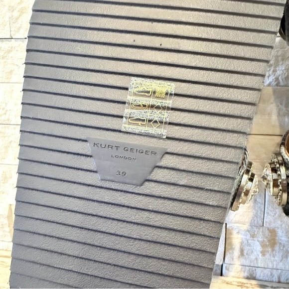 Kurt Geiger London Orson Denim Crystal Jewel Stud Ornament Slide Sandals Size 39 - Picture 14 of 16